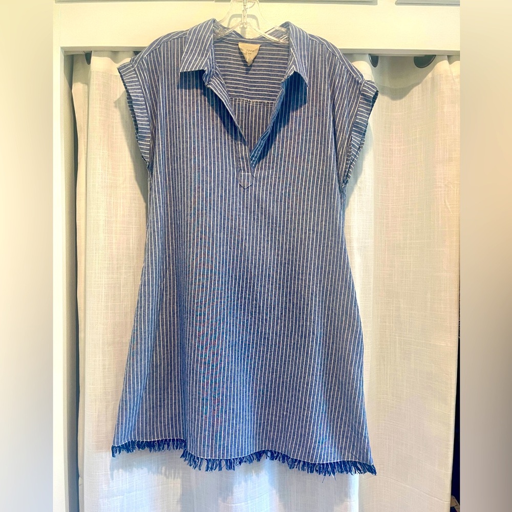 Harper Heritage Mini Shirt Dress Fringe Hem